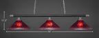 Oxford Three Light Bar in Chrome & Matte Black with 16" Raspberry Crystal Shade