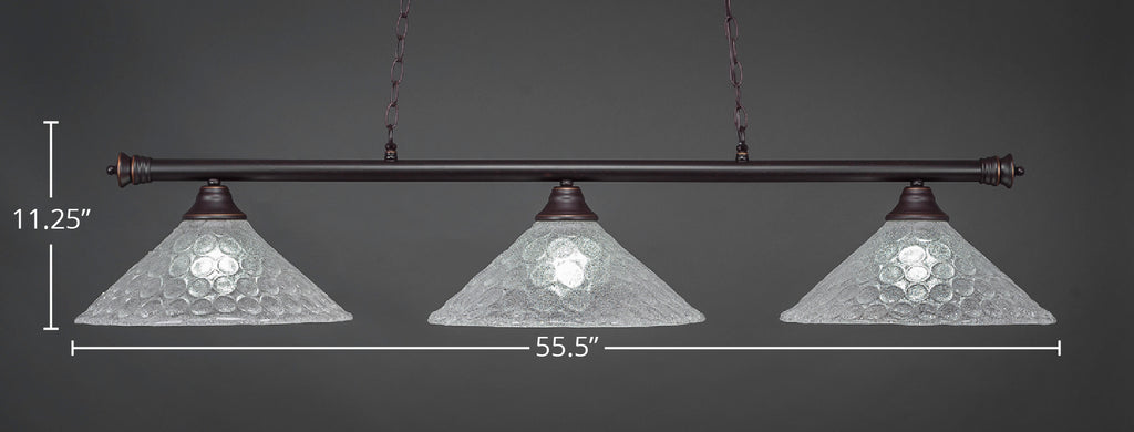 Oxford Three Light Bar in Dark Granite with 16" Italian Bubble Shade