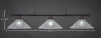 Oxford Three Light Bar in Dark Granite with 16" Italian Bubble Shade