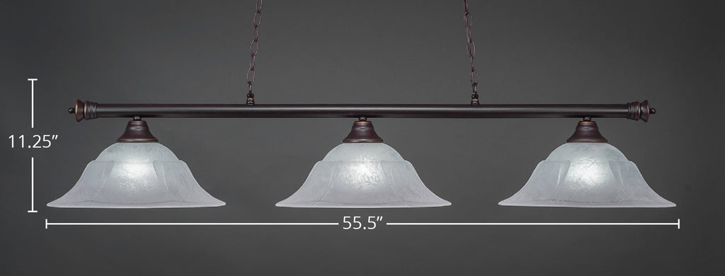 Oxford Three Light Bar in Dark Granite with 16" White Marble Shade