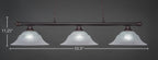 Oxford Three Light Bar in Dark Granite with 16" White Marble Shade