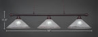 Oxford Three Light Bar in Dark Granite with 16" Frosted Crystal Shade