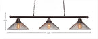 Oxford LED Bar Shown in Dark Granite with 14" Dark Granite Cone Mesh Metal Shade Shade