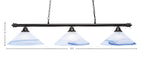 Round Three Light Bar in Matte Black with 16" Blue Swirl Shade