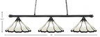 Oxford Three Light Bar in Matte Black with 16" Pearl & Black Flair Art Glass Shade