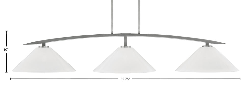 Kurve Three Light Bar in Graphite with 16" White Marble Shade