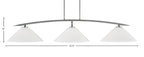Kurve Three Light Bar in Graphite with 16" White Marble Shade