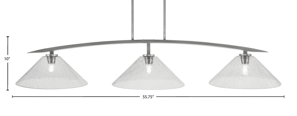 Kurve Three Light Bar in Graphite with 16" Smoke Bubble Shade