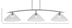 Kurve Three Light Bar in Graphite with 16" Smoke Bubble Shade