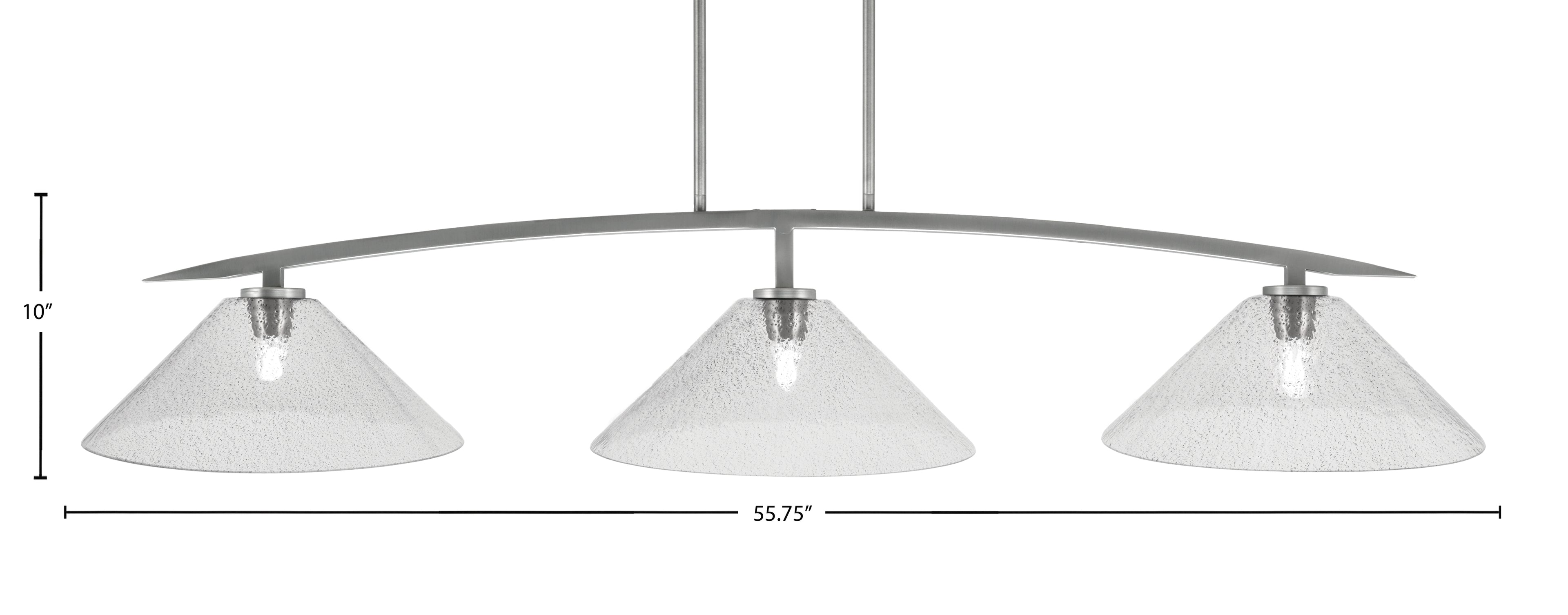 Kurve Three Light Bar in Graphite with 16" Smoke Bubble Shade