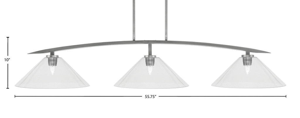 Kurve Three Light Bar in Graphite with 16" Clear Bubble Shade