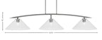 Kurve Three Light Bar in Graphite with 16" Clear Bubble Shade