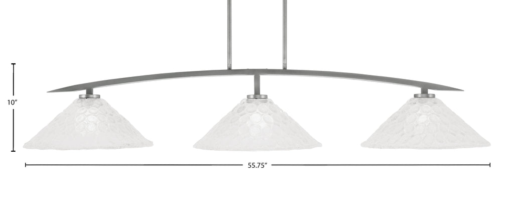 Kurve Three Light Bar in Graphite with 16" Italian Bubble Shade