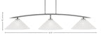 Kurve Three Light Bar in Graphite with 16" Italian Bubble Shade