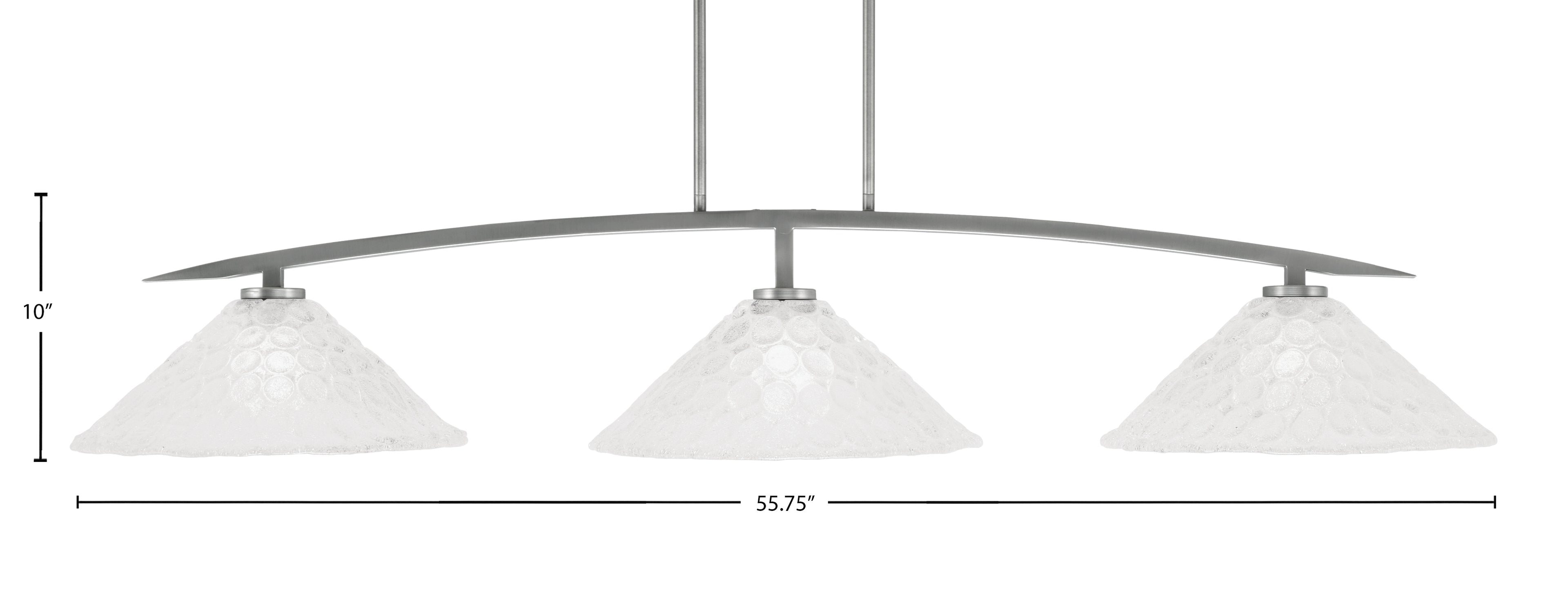 Kurve Three Light Bar in Graphite with 16" Italian Bubble Shade