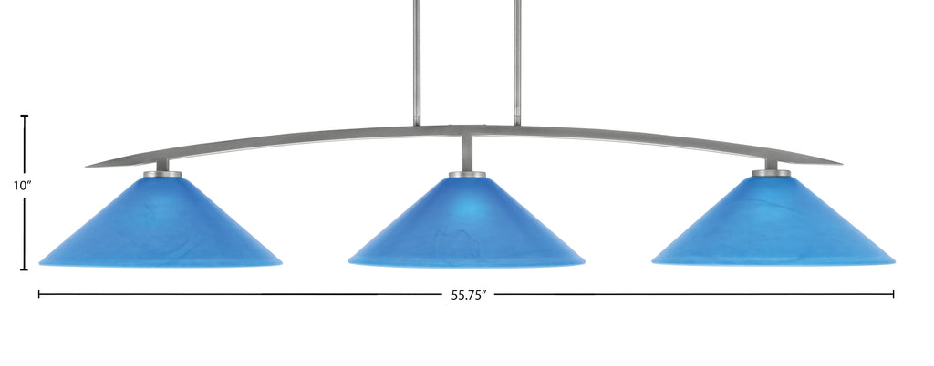 Kurve Three Light Bar in Graphite with 16" Blue Italian Shade