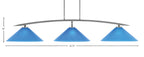 Kurve Three Light Bar in Graphite with 16" Blue Italian Shade