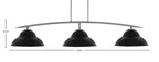 Kurve Three Light Bar in Graphite with 13" Matte Black Double Bubble Metal Shade Shade