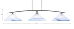 Kurve Three Light Bar in Graphite with 16" Blue Swirl Shade