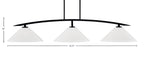 Kurve Three Light Bar in Matte Black with White Marble Glass Shade