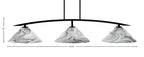 Kurve Three Light Bar in Matte Black with Onyx Swirl Shade