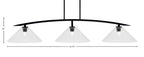 Kurve Three Light Bar in Matte Black with Clear Bubble Shade