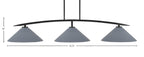 Kurve Three Light Bar in Matte Black with 16" Gray Matrix Shade
