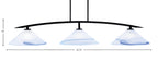 Kurve Three Light Bar in Matte Black with Blue Swirl Shade