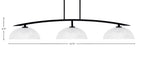 Kurve Three Light Bar in Matte Black with Clear Ribbed Shade