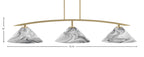 Kurve Three Light Bar in New Age Brass with Onyx Swirl Shade