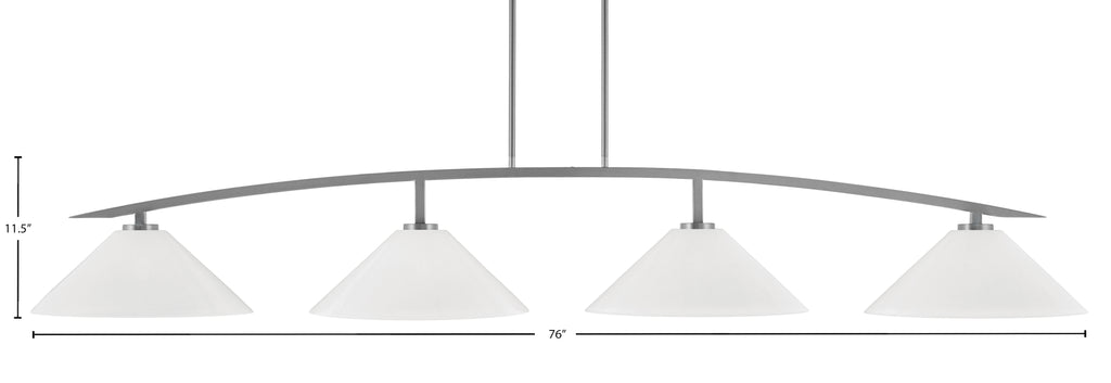 Kurve Four Light Bar in Graphite with White Marble Shade