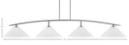 Kurve Four Light Bar in Graphite with White Marble Shade