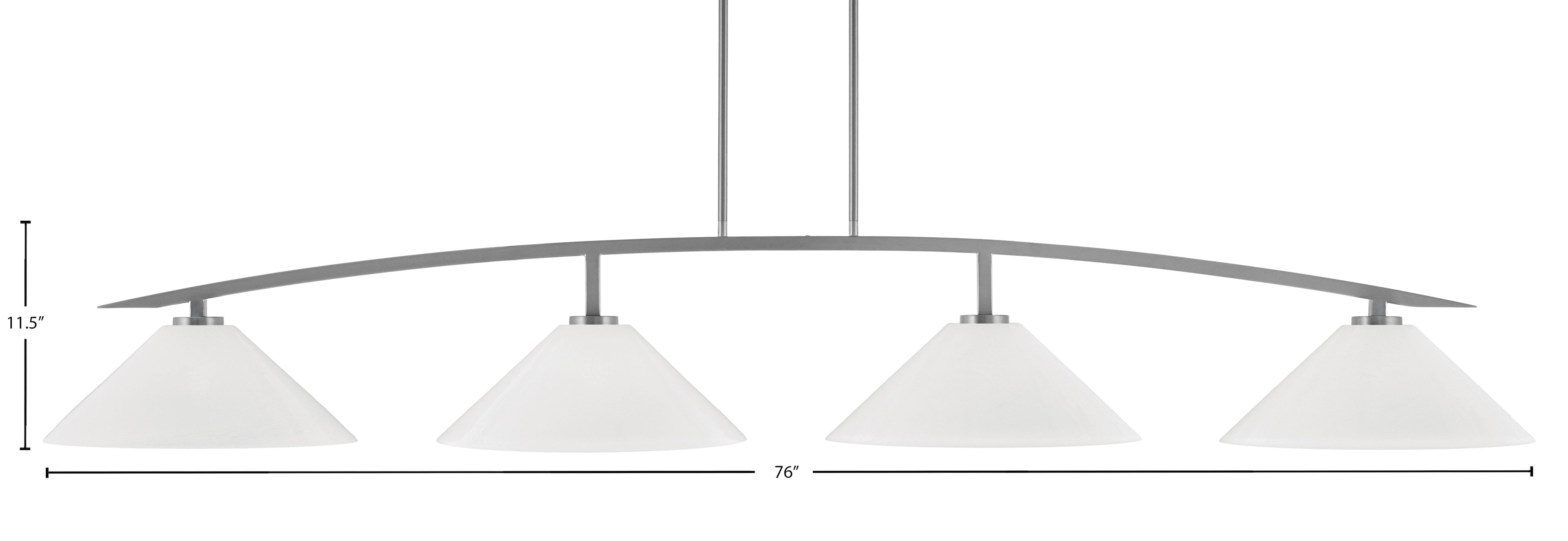 Kurve Four Light Bar in Graphite with White Marble Shade