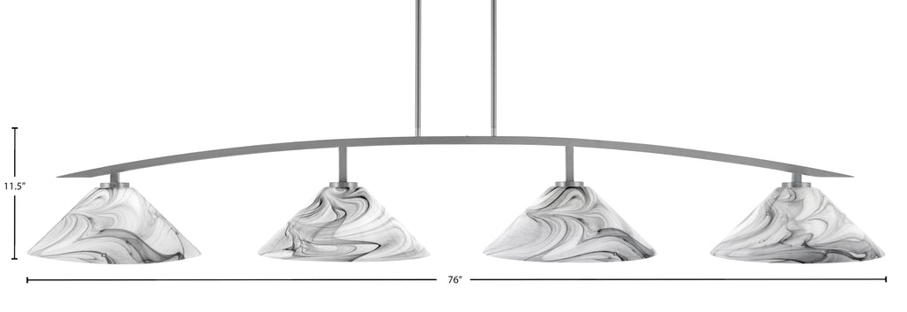 Kurve Four Light Bar in Graphite with Onyx Swirl Shade