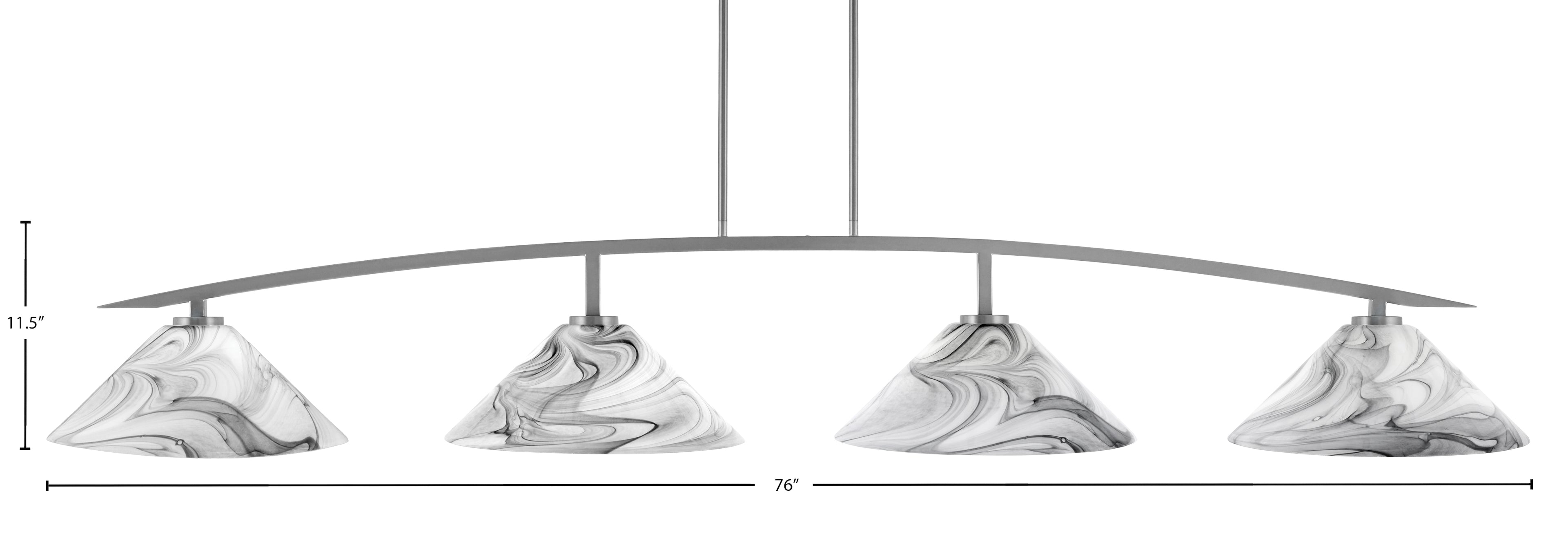 Kurve Four Light Bar in Graphite with Onyx Swirl Shade