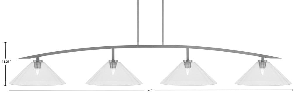 Kurve Four Light Bar in Graphite with Clear Bubble Shade