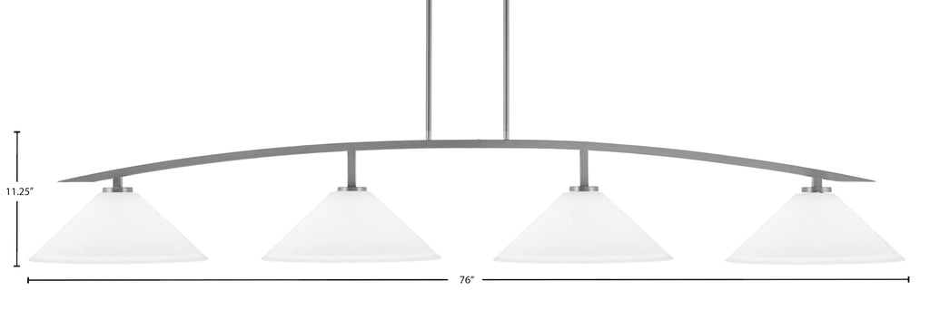Kurve Four Light Bar in Graphite with White Muslin Shade