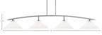 Kurve Four Light Bar in Graphite with White Muslin Shade