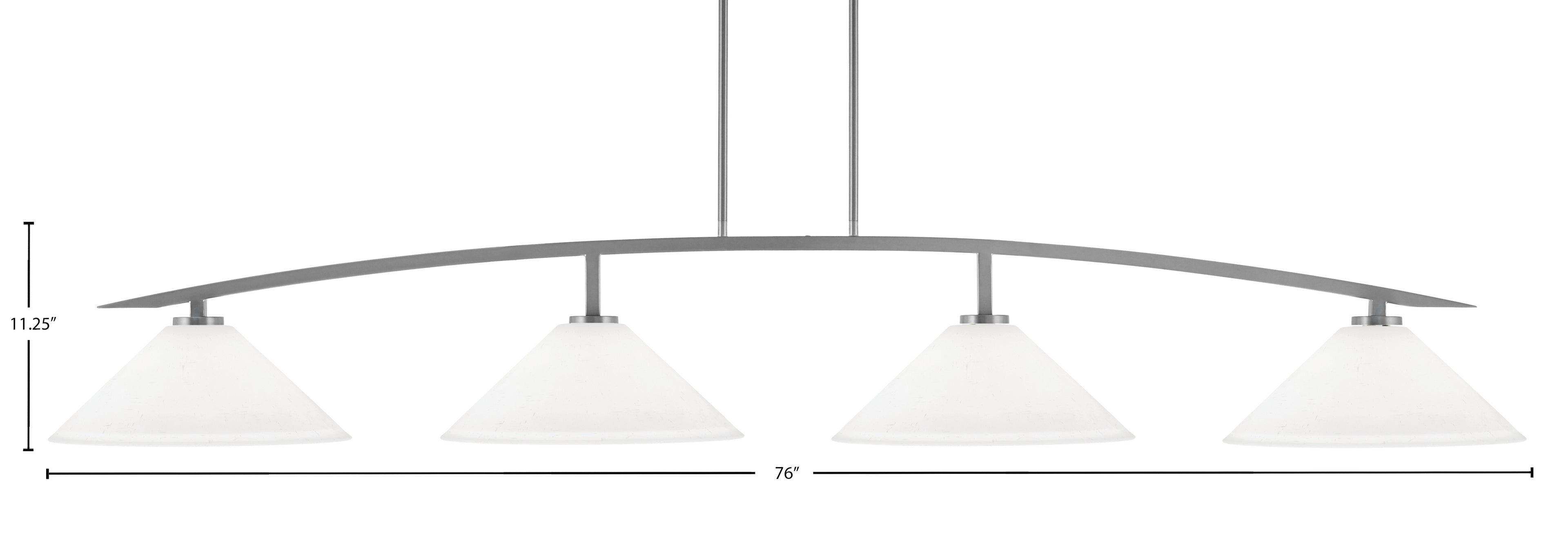 Kurve Four Light Bar in Graphite with White Muslin Shade