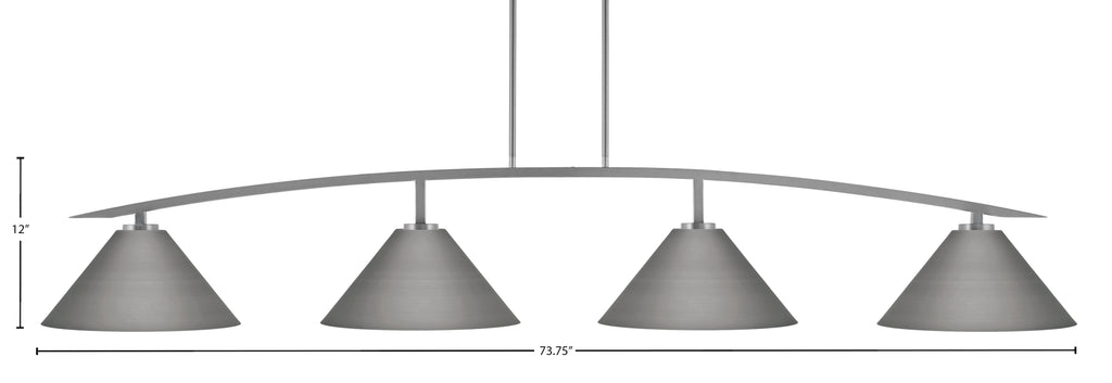 Kurve Four Light Bar in Graphite with Graphite Cone Metal Shade Shade