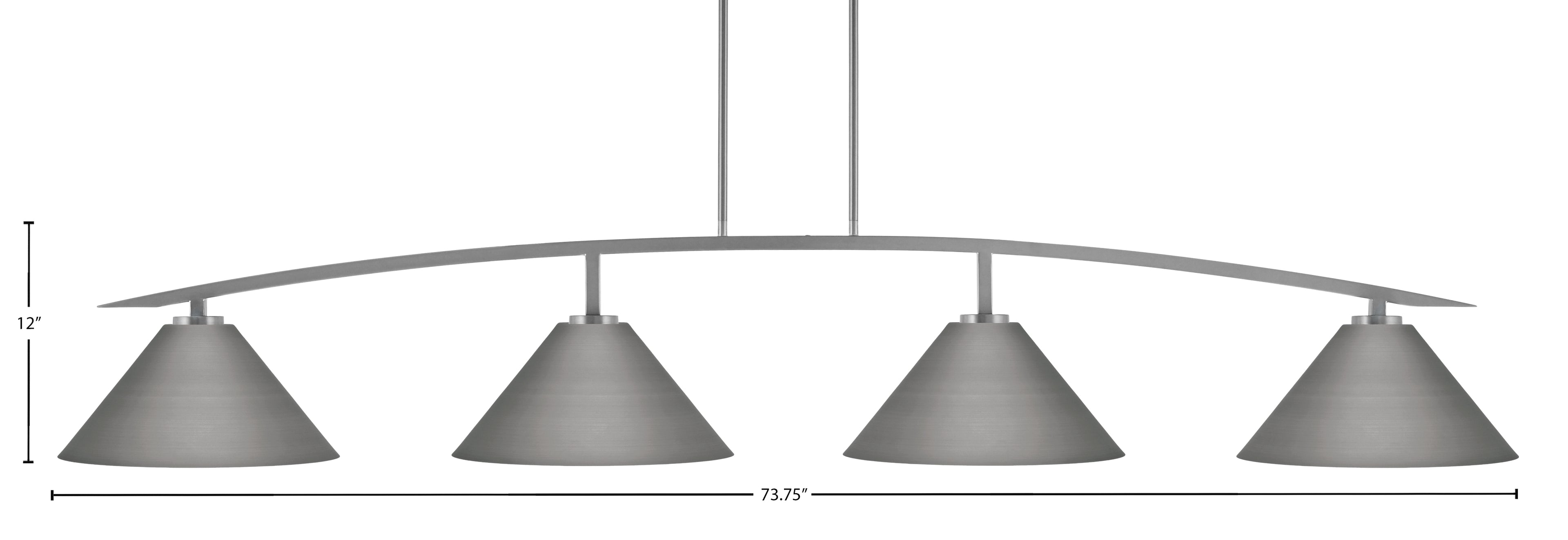 Kurve Four Light Bar in Graphite with Graphite Cone Metal Shade Shade