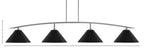 Kurve Four Light Bar in Graphite with Matte Black Cone Metal Shade Shade