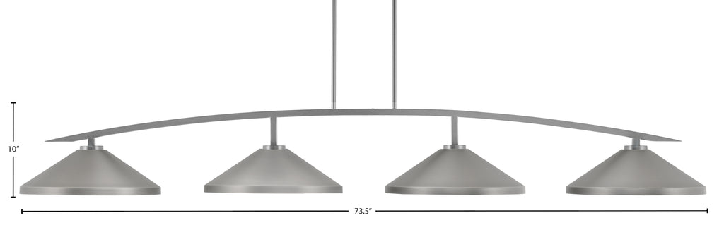 Kurve Four Light Bar in Graphite with Graphite Cone Metal Shade Shade