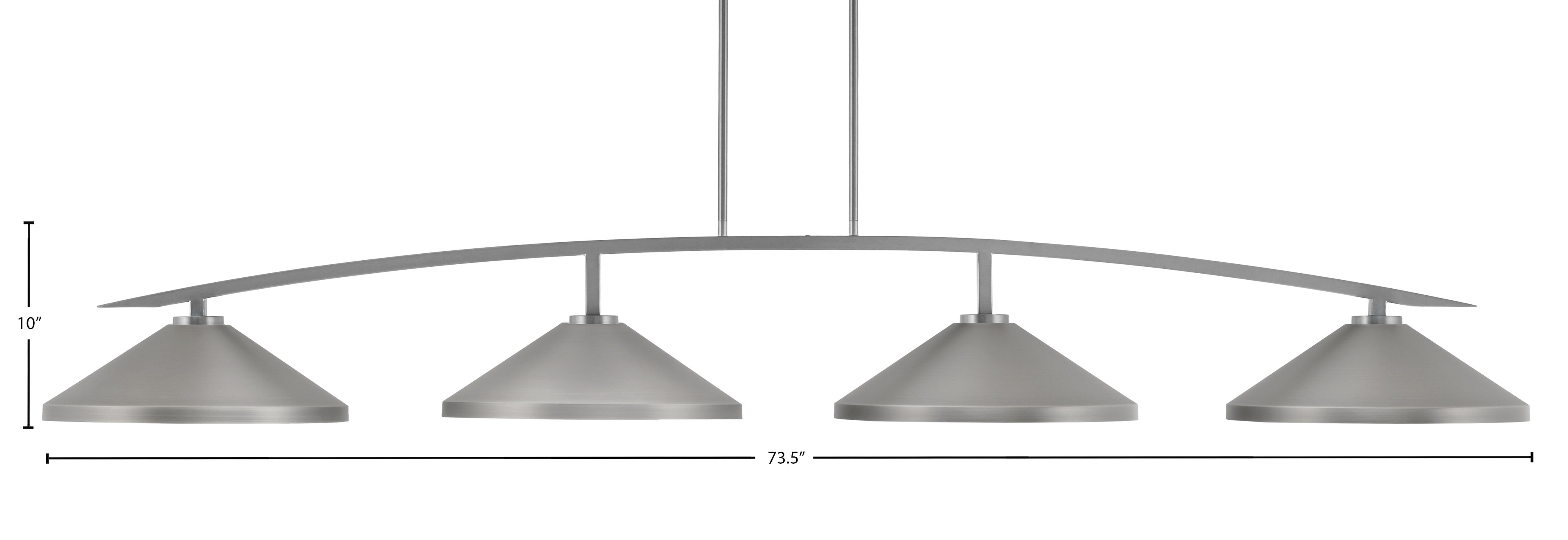 Kurve Four Light Bar in Graphite with Graphite Cone Metal Shade Shade