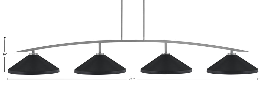 Kurve Four Light Bar in Graphite with Matte Black Cone Metal Shade Shade