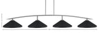 Kurve Four Light Bar in Graphite with Matte Black Cone Metal Shade Shade