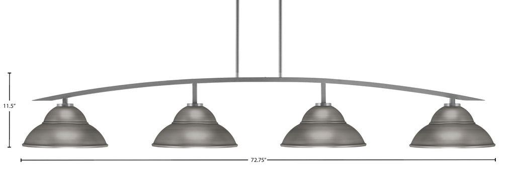 Kurve Four Light Bar in Graphite with Graphite Double Bubble Metal Shade Shade