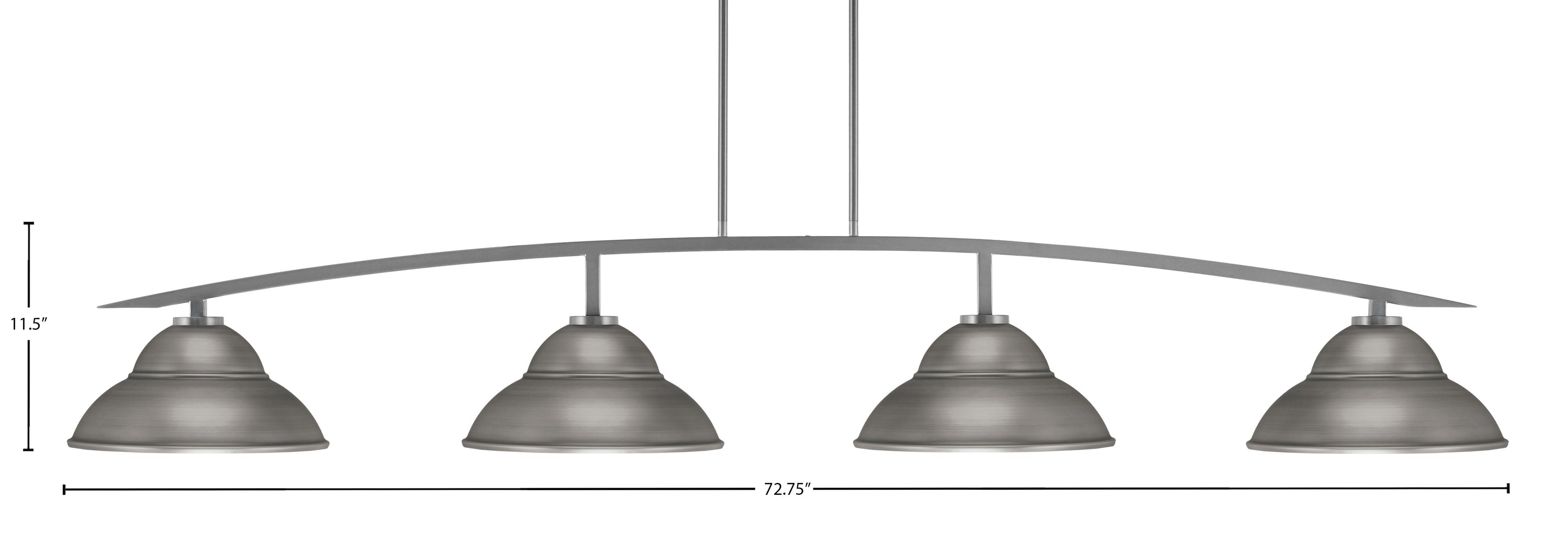 Kurve Four Light Bar in Graphite with Graphite Double Bubble Metal Shade Shade