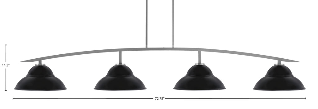 Kurve Four Light Bar in Graphite with Matte Black Double Bubble Metal Shade Shade