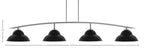 Kurve Four Light Bar in Graphite with Matte Black Double Bubble Metal Shade Shade
